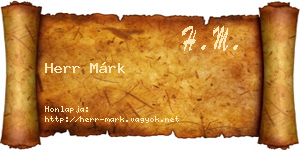 Herr Márk névjegykártya